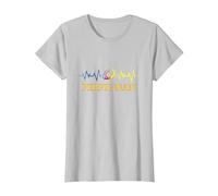Rugby USAP Perpignan Sang Et Or Battement de Coeur T-Shirt, Femme, Argent, L
