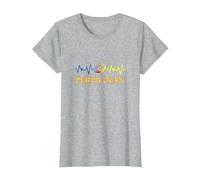 Rugby USAP Perpignan Sang Et Or Battement de Coeur T-Shirt, Femme, Gris Chiné, XXL