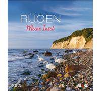 Rugen Calendrier de cartes postales 2025 - Mon île : Impressions de la plus grande île allemande dans un petit calendrier à poser ou à suspendre à la maison (calendrier carte postale Eiland)