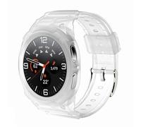 Rugged Armor Coque avec Bracelet Compatible avec Samsung Galaxy 8 40mm 44mm/Galaxy Watch 8 Classic 46mm (2025) (Transparent)