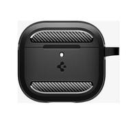 Spigen Rugged Armor Coque Compatible avec AirPods 4 (2024) - Noir Mat