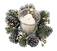 Rugged Construction Wreath Decor | Christmas Candle Rings Wreaths |Christmas Artificial Garland Candle Ring for Door Handle, Window, Dinner Table, Mantel, Shelf