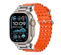 Rugged Ocean Bracelet compatible avec Apple Watch Ultra 3/2/1 49 mm, S11/S10 46 mm, 9/8/7 45 mm, 3/2/1 42 mm, S4/5/6/SE 44 mm, bracelet de sport en silicone respirant avec connecteur en métal pour