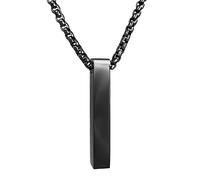 RUGGED steel - Chaîne pour hommes avec pendentif en acier inoxydable massif - Chaîne noire stylée pour hommes 50 cm - Bijoux solides 24/7 -> Résistant à l'eau et à la sueur - Boîte à bijoux incluse