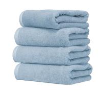 Ruggeri, Lot de 4 Serviettes d’invité 40 x 50 cm, 100% Coton, Bleu Ciel | Lot de 4 essuie-mains 40x50 cm, 500 g/m², tissage Dobby, pur coton, lavable machine