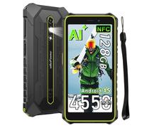 RugKing 2 Pro Téléphone Portable Incassable, Android 15, 8Go+128Go/2To Smartphone Incassable, 5.45" HD+, 13MP+5MP, 4550mAh, Smartphone Étanche IP68, Double SIM/ 4G/5G WiFi, NFC, GPS, OTG, Vert