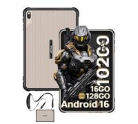 Rugking Pad 2 Pro Tablette Incassable Android 16, eSIM 16+128 Go/TF 2 To Octa-Core Tablette,10.1" 8+48 MP HD+ Tablet IP68/IP69K, Dual SIM 4G/2.4G/5G WiFi/GPS/NFC, Compatible Station de Charge Gris