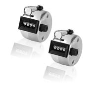 RUGLAMZHIP 2 Pcs Compteur Manuel en Métal, Compteur à Main Mécanique, Compteur de Doigt, Compteurs 4 Chiffres, Compteur Clicker, Compteur à Cliquer Manuels pour Sport École Golf Compte de Pas