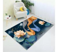RUGMRZ Accessoire Chambre 160X230Cm Decoration Balcon Appartement Bleu Tapis Ado Garcon De Passage Fillesalon Fille Motif Fleurs Chaudes