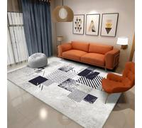 RUGMRZ Chambre À Coucher Tapis Salon Antidérapant Lavable Zone De Décoration Minimaliste Complet Bleu Deco Ado Parentale Decoration Antiderapant Baignoire Enfant200X250Cm