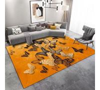 RUGMRZ Chambre Ado Garcon Salon Antidérapant Lavable Zone De Décoration Minimaliste Tapis One Piece Jaune Moderne Enfants Divan Tapis100X100Cm