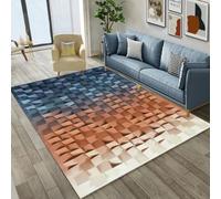 RUGMRZ Chambre Deco Décoration Lavable Antidérapante Abstraite Géométrique Moderne Et Minimaliste Grand Tapis Entree Noir en Solde Rectangulaire Grande Taille Salon140X200Cm