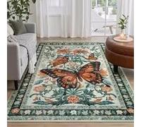 RUGMRZ Chambre Enfant 80X120Cm Décoration Maison 1 Vert Bebe Tapis D'Eveil De Sol Bureau Vintage Papillon Salon À Coucher