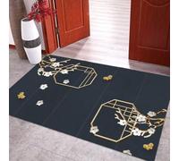 RUGMRZ Deco Chambre Garçon Bleu Abstrait Géométrique Lavable Antidérapant Élégant Salon Tapis Poils Ras D Exterieur Terrasse Pas Chere 300X400CM