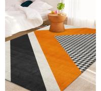 RUGMRZ Decoration Chambre Adulte Forme Géométrique Simple Salon Noir Blanc Tapis Eveil BéBé Orange Enfant Fille Chien 120X160CM