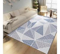 RUGMRZ Decoration Chambre Adulte Salon Antidérapant Lavable Zone De Décoration Minimaliste Tapis Fille Ado Bleu Sol Gaming Le du Lavable160X230Cm