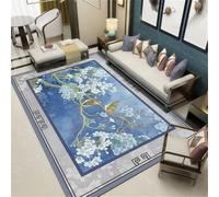 RUGMRZ Decoration Chambre Bebe Garcon 170X240Cm Tapis Noel Bleu Room Aesthetic Interieur Entree Eveil BéBéFleurs De Style Chinois, Oiseaux, Arbres, Élégance du Salon