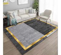 RUGMRZ Descente De Lit Tapis Fille Chambre Bebe 70x140CM Fauteuil Bureau Gris doré résistant aux Taches et Facile à Entretenir. Anti Derapant