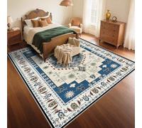 RUGMRZ Divan Salon Tapis Entretien Facile 60x90cm Bleu, Fleurs Vintage pour Le Couloir de la Chambre