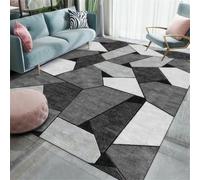 RUGMRZ Grand Tapis Enfant 80X160Cm Moquette Acoustique Noir De Chambre Adulte Antiderapant Divan Salon Tapiscanapé Simple Géométrique Couloir Gris Antidérapant