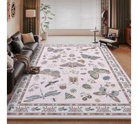 RUGMRZ Grand Tapis Retro Lavable 200X300cm,Poil Ras,Doux Un Motif De Papillon Rose Poudrépour Salon,Chambre Ado,Home