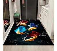 RUGMRZ Le Tapis du Salon Lavable 300X400Cm D'Entrée Noir Moquette Couloir pour Tipi Antidérapant Moquetteart Résistant À La Saleté Et De L'Entrée
