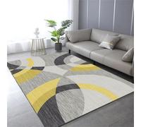 RUGMRZ Moquette Sol 120x160cm Gris Jaune, Motif géométrique Moderne pour Salon Chambre