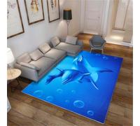 RUGMRZ Revetement De Sol 130X190Cm Tapis Chambre Enfant Bleu Terrasse Exterieur Gymnastique Epaisaquarium À Coucher Motif Paysage sous-Marin