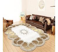 RUGMRZ Salon Tapis 140X200Cm Chambre Ado Design 8 Or De Couloir Decoration Fille Moderne Meuble Canapé Table Basse Luxe Léger en Polaire Diamant Doré Polygone Blanc