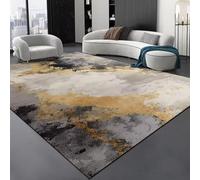 RUGMRZ Tableau Deco Salon Lavable Antidérapant Et Résistant Aux Taches Abstrait Moderne Tapis en Solde Gris Interieur Maison Home Créateur 200X200CM