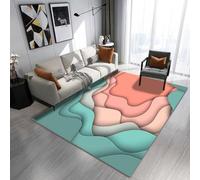 RUGMRZ Tableau Decoration Tapis Décoration Lavable Antidérapante Abstraite Géométrique Moderne Et Minimaliste Bleu Chambre Ado Fille Pas Cher Adolescent80X160Cm