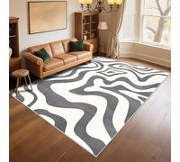 RUGMRZ Tapis Ado Fille Non Slip 100x160cm Gris, Motif de Rayures abstraites pour Le Bureau de Salon