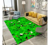RUGMRZ Tapis Anti Vibration Machine A Laver 180X250Cm Jeux Enfant Vert Sol Garcon Déco Chambresalon Fille Chambre Motif De Fleurs Chaudes