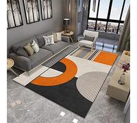 RUGMRZ Tapis Cars Tapis Enfant Garcon Motif géométrique Gris Orange Moderne résistant aux Taches et à l'usure antidérapant Accessoire Chambre 120X170CM