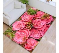 RUGMRZ Tapis Chambre 160X230Cm Noel Salon Rose Decoration Balcon Appartement Garcon Bebe Garconsalon Fille Motif De Fleurs Chaudes