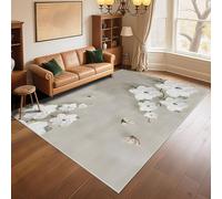 RUGMRZ Tapis Chambre Ado Non Slip 90x150cm Gris Vert, Motif Floral Chinois pour Le Dressing du Salon