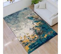 RUGMRZ Tapis Chambre Adolescent 60x120cm Bleu Vert, Tapis Extra Fin sous Porte Modèle Abstrait pour Le Bureau de Salon