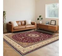 RUGMRZ Tapis Chambre Adulte Lavable en Machine 160X200cm,Poil Ras,Doux Tradition Classique Rouge pour Salon,Salle A Manger,Cuisine