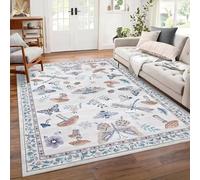 RUGMRZ Tapis Chambre Enfant Doux 200x300cm,Tapis Grande Taille Bleu Clair,Modèle Papillon pour Jardin,Balcon,Salon
