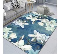 RUGMRZ Tapis Chinois D Eveille Bebe Fille Conception à Motif de Feuilles Bleues antidérapante 90x150cm