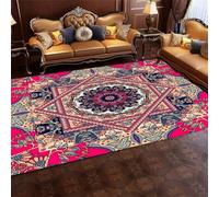 RUGMRZ Tapis Creme Chemin Couloir 90x150CM dentree Rouge Floral rétro Bleu. d'eveil Bebe Fille