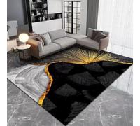 RUGMRZ Tapis De Bureau Antidérapant Résistant Aux Taches Lavable Salon Durable Abstrait Moquette Pas Cher Noir Exterieure Insonorisation 100X100CM