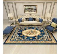 RUGMRZ Tapis de Chambre garçon 60x90cm Bleu, Tapis Extra Fin sous Porte Motif Floral Vintage pour Salon Salle d'étude