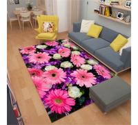 RUGMRZ Tapis De Jeu Enfant 50X80Cm Gymnastique Epais Violet Terrasse Gamer Deco Salonsalon Fille Chambre Motif Fleurs Chaudes Rose