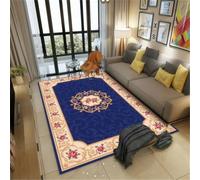 RUGMRZ Tapis De Moderne 80X160Cm Fille Bleu Moquette Exterieur Grand Decoration Chambre Ado Fillecanapé Salon À Règles Géométriques Style Vintage