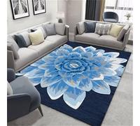 RUGMRZ Tapis De Putting Salon Poil Court Conception Fleurs Bleues antidérapante 90x190cm