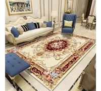 RUGMRZ Tapis De Salon Pas Cher Chambre Ado Fille Carpette 200x300CM sur Mesure Rouge Floral rétro. Salle a Manger Sol Bureau