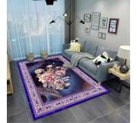 RUGMRZ Tapis De Sol Enfant 200X250Cm Deco Interieur Maison Violet Chambre Ado Fille Petit Gym Enfantsalon Motif Fleurs Chaudes