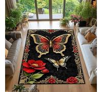 RUGMRZ Tapis De Sol Pas Cher Porte Lavable Antidérapant Et Résistant Aux Taches Décoration Table Enfant Chambre Rouge Eveil Bebe Motricité Bébé 200X200CM