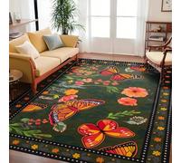 RUGMRZ Tapis D'Entrée 120X160Cm Salon Lavable 11 Multicolores D'Éveil pour Bébé Garcon Antidérapant Vintage Papillon Décoration Maison Chambre À Coucher
